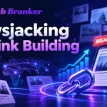 Newsjacking for link building with breaking news, media coverage, backlink icons, and authority growth by ReachBranker.