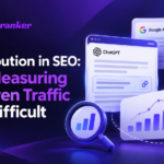AI attribution in SEO illustration showing ChatGPT, Google AI Overviews, Perplexity, and AI-driven website traffic measurement.